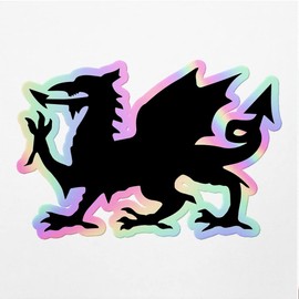 Holographic Decal Stickers of Welsh Dragon Premium Waterproof Vinyl Decal Stickers for Laptop Phone Accessory Helmet Car Window Mug Tuber Cup Door Wall Decoration ANDVER391603bHO