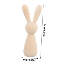 Operitacx 12 Stück Hasenpuppe holzdeko ostern Holzhasen Dekoration Holzkaninchen für DIY Holzdekor Babys Bausatz bastelset basteln unfertige Holzfiguren Schreibtischdekoration hölzern
