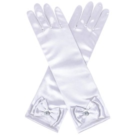 BIBUTY Princess Dress Up Accessories Princess Gloves for Little Girls, White Toddler Gloves for Girls Princess Dress Up Set, Costume Gloves Set Toy Gift for 3 4 5 6 Year Old Toddler Girls