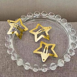 Gold Star Hair Clips, 10Pcs Metal Snap Hair Clips Hair Barrettes Hair Side Clamps Headdress Cute Hair Accessories, Non-Slip Hair Accessories