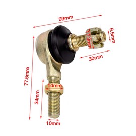 10-10mm Left and Right Hand Tie Rod Ball Joint Compatible with TaoTao Coolster Dirt Bike Kazuma Chinese ATV Quad Four Wheeler Roketa SunL Go Kart Moped Scooter