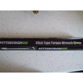 Pittsburgh **NEW** PITTSBURGH  1/2" DRIVE CLICK TYPE TORQUE WRENCH WITH HARD CASE