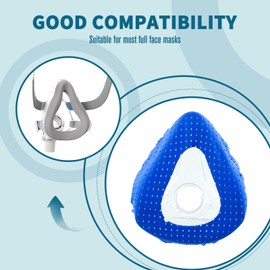 NATAKU 4 Pack Mask Liners Compatible with Large Full Face Mask Cover, Soft and Leak-Free Experience. Silk Full Mask Cushions Pads Fit Large Mask Covers, Reduce Noisy & Red Marks（Large Size）