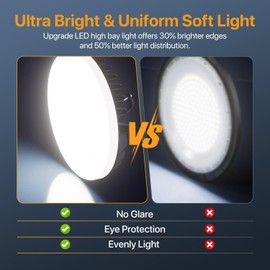 DEMILARE Smart High Bay Led Shop Lights 200W - Micware Motion Sensor 24000LM UFO LED High Bay Light with Multi-Function Remote, 10%-100% Dimmable IP65 Waterproof 5000k Garage Lighting (New Remote)