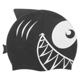 Yardwe Gorro De BañO para NiñOs DiseñO De TiburóN De Silicona con ProteccióN para OíDos Impermeable Ajuste Seguro para Piscina Playa