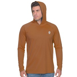 Sun Protection Clothing Men Shirts - UPF 50+ Sun Protection Hoodies UV Shirt 3XL Coyote Tan