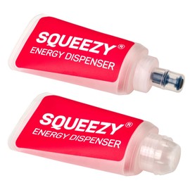 Squeezy Energy Dispenser Soft Flask 150 ml (Duo Pack) - Flexible & Foldable Drinking Bottle for Energy Gels & Liquid Gels | Ideal for Endurance Sports