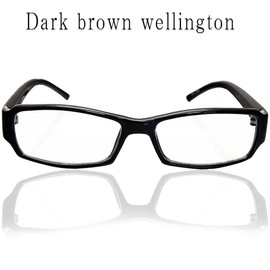 E-11-2 Dark Brown, Slim, Square, Wellington, 24h OK, UV Protection, Transparent Lens, Unisex, Adult, Fashionable, Date, Glasses, Fashion Glasses, Pouch Included, Braun