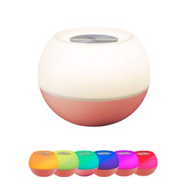Enbrighten Color-Changing LED Lamp, Modern Night Light, Dimmable White & Vibrant RGB, Touch Sensor On/Off, Compact, Ideal for Bedside, Office, Dorm, Kid's Room, Coral, 49533