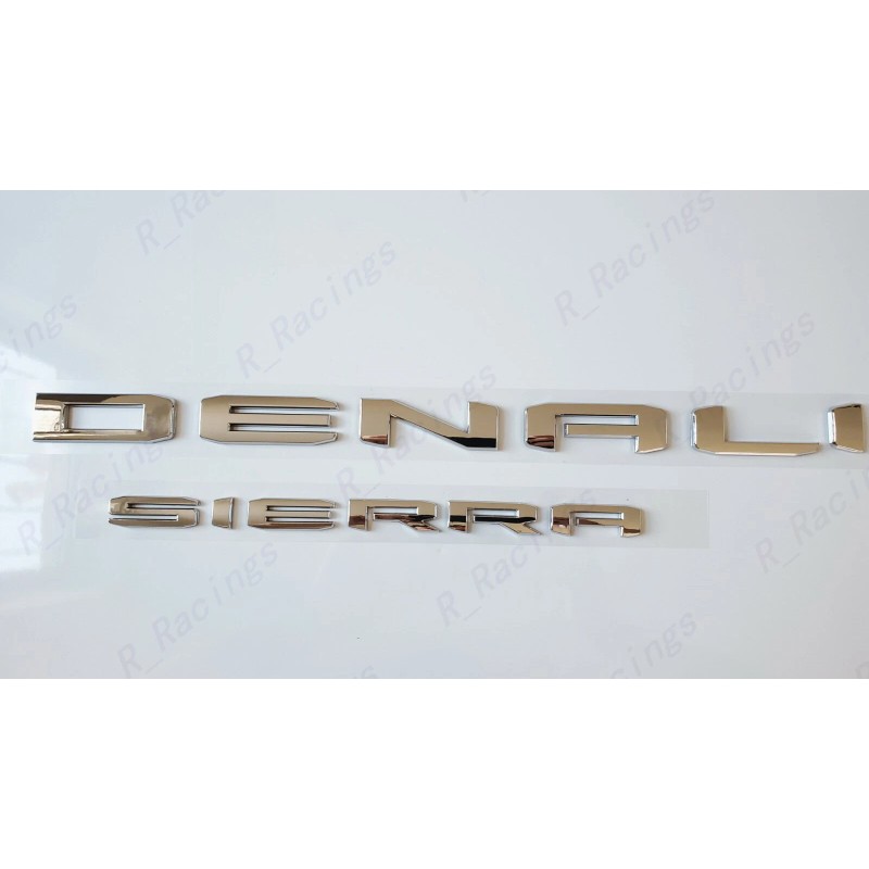 GMC 2pc Chrome Rear DENALI Sierra Emblems Letter GMC Sierra