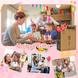 Yeomoo Metal Wind Chime Garden with Solar Angel Decoration for Outdoors: Wind Chimes Hanging Garden Decoration Gifts for Women Mum Birthday Gift Glockenspiel for Patio Balcony Hallway Copper