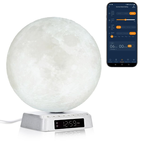 Sunrise Alarm Clock Moon Lamp APP Control Light Therapy Happy