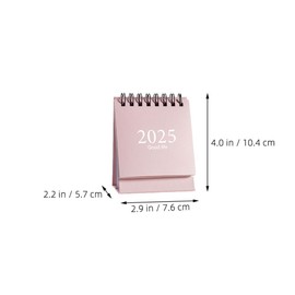 MAGICLULU 6Pcs Small Desk Calendar 2025 Mini Monthly Desktop Standing Flip Calendar Metal Ring Twin-Wire Binding Calendar