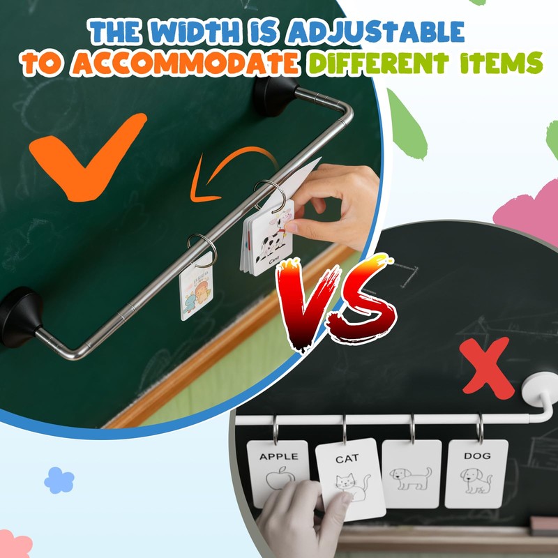 rubertyle Adjustable Magnetic Rod for Classroom and Meeting Room Whiteboard,