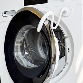 Magnetic Washer Door Prop, Front Load Washer Door Holder, Keeps Washing Machine Door Open, Flexible Laundry Prop for Most Washers & Dryers, White