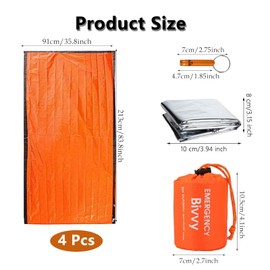 Survival Bag, Survival Blanket, Bivvy Bag Rescue Tent for Outdoor Use Reusable for Outdoor Camping Hiking Hiking(Bright Orange)