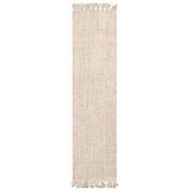 Unique Loom Chunky Jute Collection Area Rug (2' 7" x 10' Runner Ivory)
