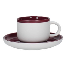 La Cafetiere Barcelona 290ml Tea Cup & Saucer Plum
