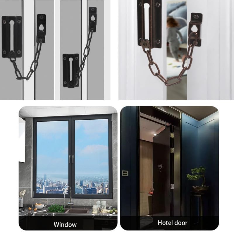 2Pcs Door Chain Lock Anti Theft Door Chain Security Chain