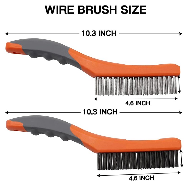 MAXMAN Wire Brush Set, Heavy Duty Stainless Steel and Carbon