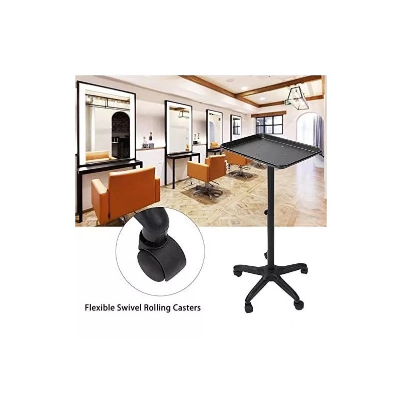 QNI-LMB Bandeja De Servicio Para Spa, Tatuajes, Salón Belleza- Negra