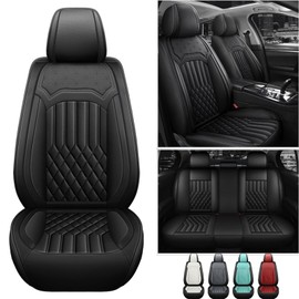 UCSYCX Seat Covers for Mitsubishi Outlander 2003-2024 Leather Car Seat Covers Waterproof Soft Seat Cover Protectors Comfort Automotive Seat Covers with Airbag(Black,5 Seats)