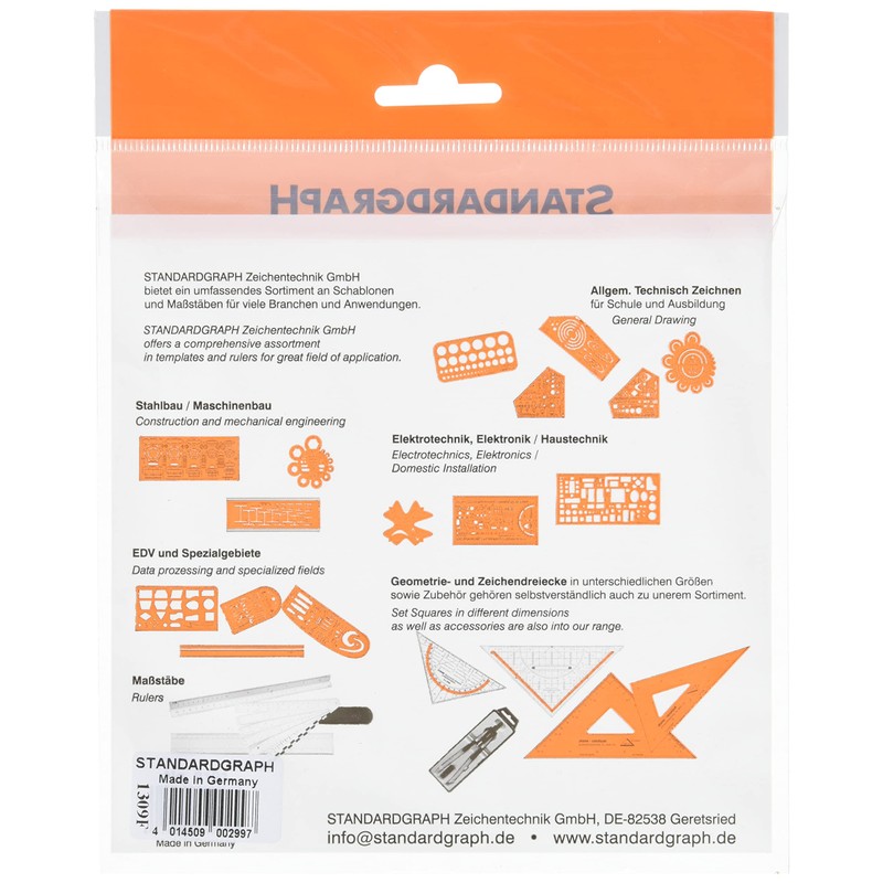 Standardgraph Schablone für Bolzen und Muttern