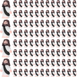 Barydat 100 Pack Mini Jesus Figurines Bulk Little Jesus Figures Toys Religious Jesus Doll Christ Savior Tiny Jesus for Church Hide Thanksgiving Day Sunday School Craft Baptism Gift(Black)