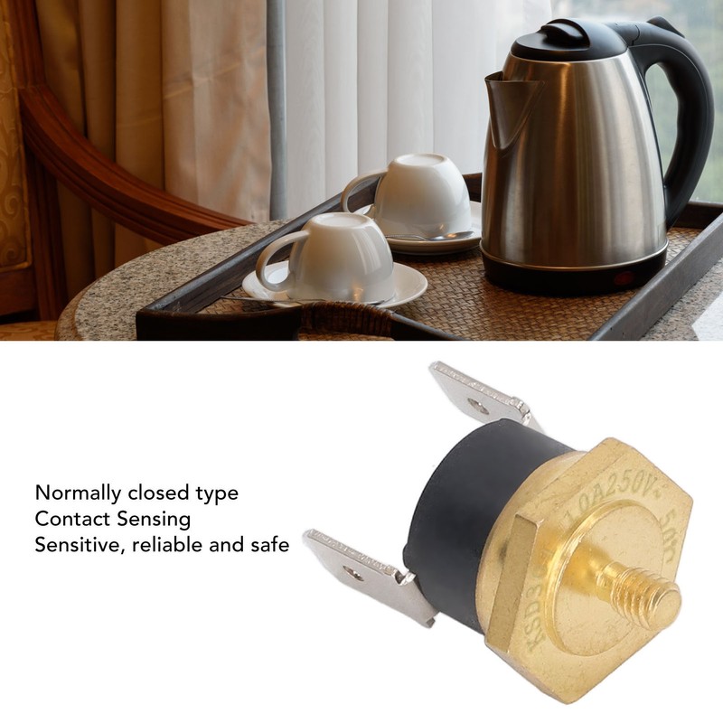 5PCS KSD301 Copper Thermostat Bimetal Normally Closed M4 Snap Disc