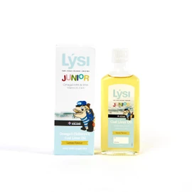 LÝSI, Omega 3 para niños en Aceite de Bacalao, Sabor limón, Contiene Vitaminas A, D3 y E, junior, desde los 6 meses de edad, Contribuye a la salud cerebral, de la vista y ósea, Sin gluten y azúcar, 240 ml.
