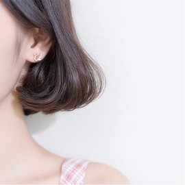 CZ Swan Cubic Zirconia Stud Earrings for Women Teen Girls 925 Sterling Silver Pierced Ear Oval Crystal Iconic Swan Tiny Studs Tragus Post Pin Dainty Earrings (Rose Gold Plated)