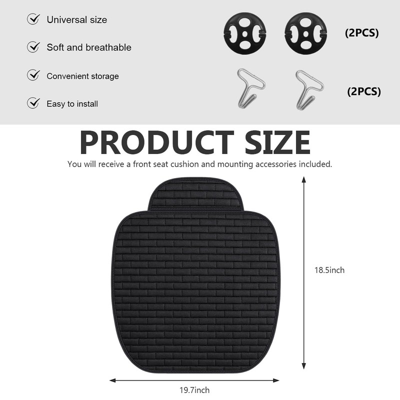 MUQIDA Car Seat Cover for Front Seats, Comfortable Linen Seats