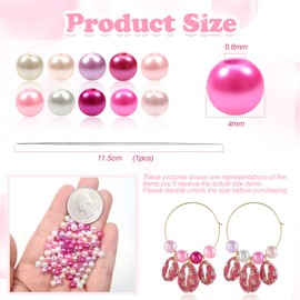 TOAOB 1000pcs 4mm Pearl Beads Multi Colors Glass Pearl Beads Round Tiny Craft Beads Loose Pearls for Jewelry Making DIY Craft Necklaces Bracelets and Vase Filler