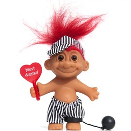 Russ Berrie My Lucky Prisoner Troll 6" Troll Doll Most Wanted - Red Hair