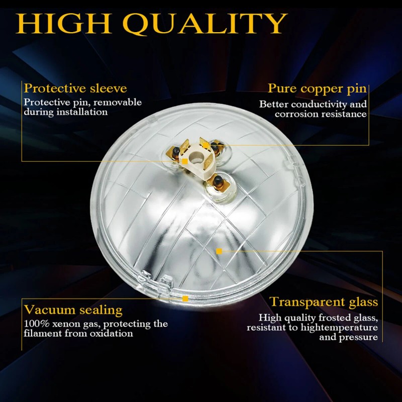 SJMYXCLW 4Pcs 5.75" 5-3/4 inch Round Headlights High Low Beam