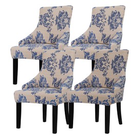 Lellen Wingback Chair Covers with Pattern - Stretch Wingback Dining Chair Covers,Wingback Side Chair Slipcover,Armless Wingback Chair Slipcover,Arm Chair Protector Cover for Room Home Kitchen(4PCS