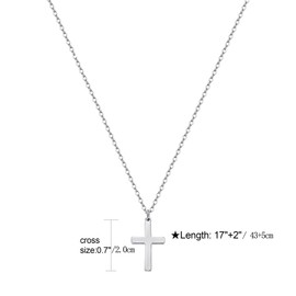 Yimofy Dainty Cross Necklace for Women 18K Gold Plated Cross Pendant Necklaces Minimalist Faith Choker Chain Necklace Jewelry Gifts for Women Girls