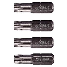 VEGA T40 TORX Security Bits. Professional Grade ¼ Inch Hex Shank TORX T-40 S2 Steel 1" Security Bits. 125TT40A-4 (Pack of 4)