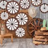 Outus 18 Pcs Wagon Wheel Decorations Paper Fans Country Western