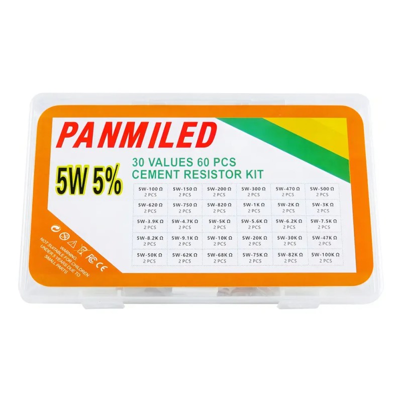 Kit Resistencias de Cemento 5W 100 a 100K Ohm 60
