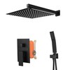 Black shower faucet set, Rain shower Head with Handheld Spray,