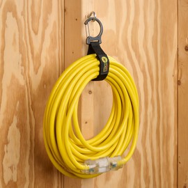 Wrap-It Storage Quick Clips - Assorted 3-Pack Black - Cable Straps with Clips for Hanging Garage Accessories and Extension Cord or Hose Hanger