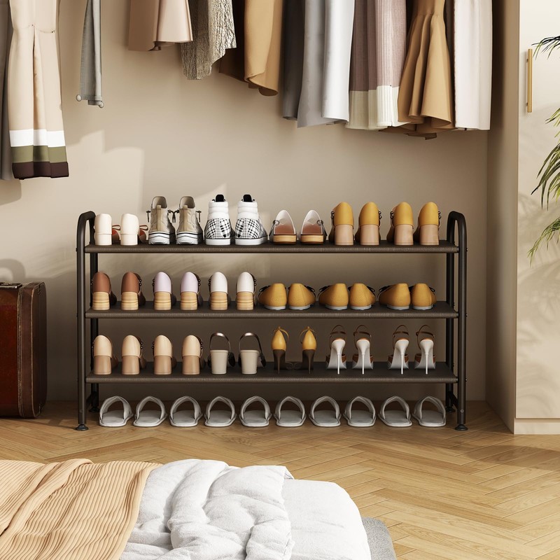 INGIORDAR Shoe Rack 3 Tier Long Storage Organizer Wide Metal