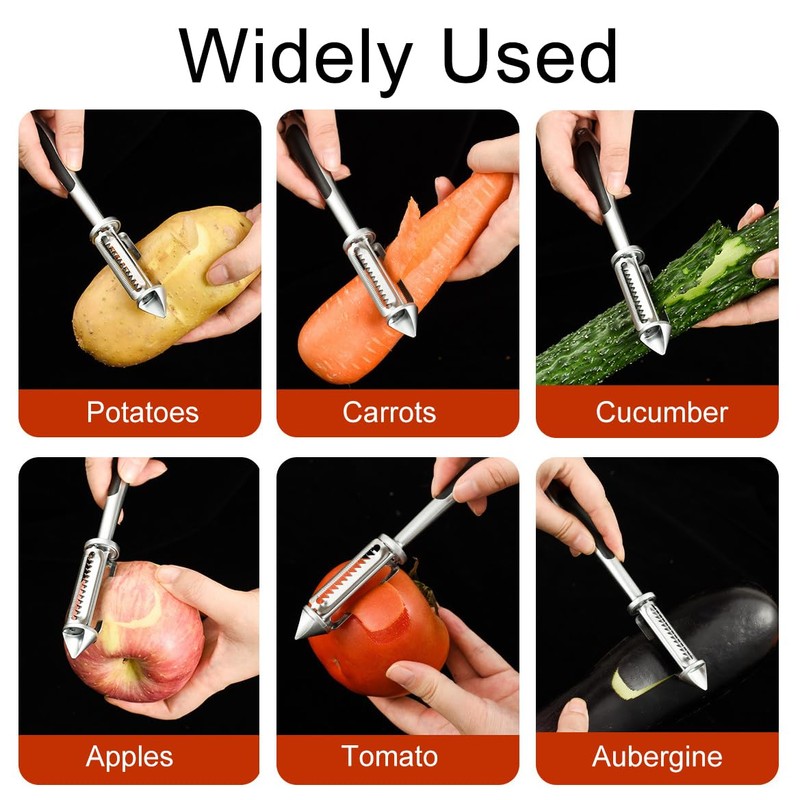 Kzouenzu Premium Peeler, Sharp Stainless Steel Peeler with Simple, Non-Slip