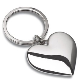 Key Ring Chrome Love Heart Keyring, Silver