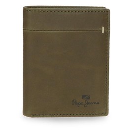 Pepe Jeans Staple Vertical Wallet with Card Slot, Green, 8.5 x 10.5 x 1 cm, Leather by Joumma Bags, Talla única, Vertical Wallet with Card Slots, Green, Standard size, Vertical wallet with card slots