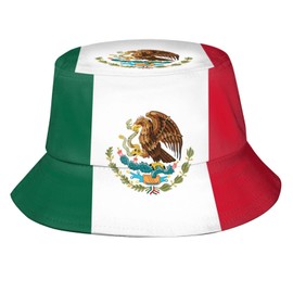 Cute Funny Mexico Flag Bucket Hats Fashion Mexican Sun Cap Packable Outdoor Fisherman Hat for Women Men