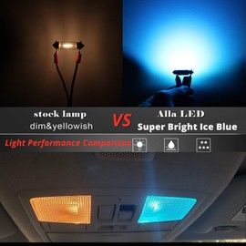 Alla Lighting 800lm Xtreme Super Bright Festoon 41mm 42mm 211-2 214-2 578 LED Bulbs Replacement for Cars Trucks License Plate, Interior Map Dome Trunk Courtesy Lights, 8000K Ice Blue