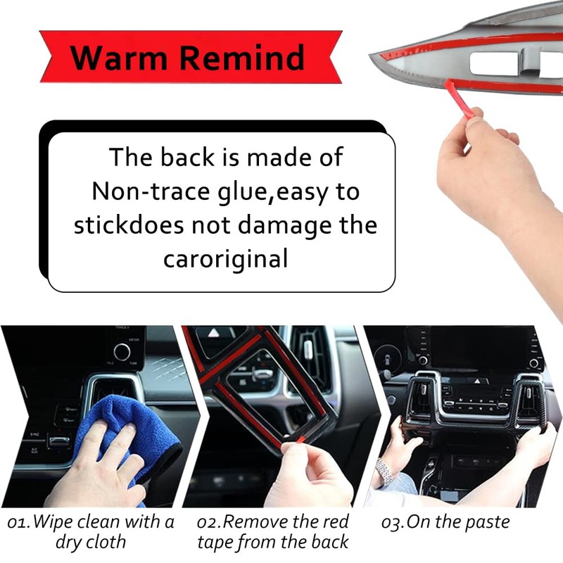 YOUTOOCAR Carbon Fiber Pattern Interior Air Conditioning Button Panel Cover