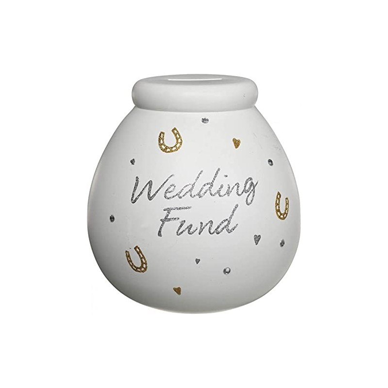Pot Of Dreams Money Pot, Ceramic, White, One Size